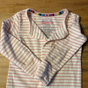 Magnetic Me Pink and White Striped onesie 3-6 mo